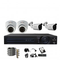 CamVtech AHD 720P 4CH Security System - Four AHD 1.3 MP IP66 Bullet and Dome Cam