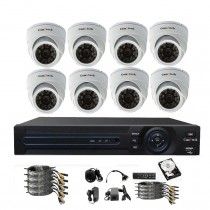 CamVtech AHD 720P 8CH Security System - 8- AHD 1.3 MP IP66 Dome and Dome Cam