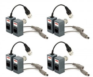 CamVtech USA 4 Pairs Video Power Balun Network Transceiver Connectors CAT5/CAT6 to BNC High-end unit 